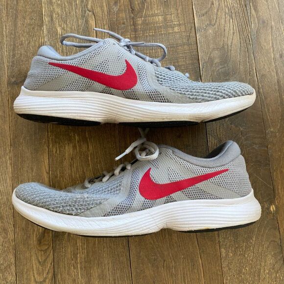 Nike Revolution 4 Running Athletic Shoes Wolf Grey Gym Red Stealth Men's 11.5 - Picture 3 of 6
